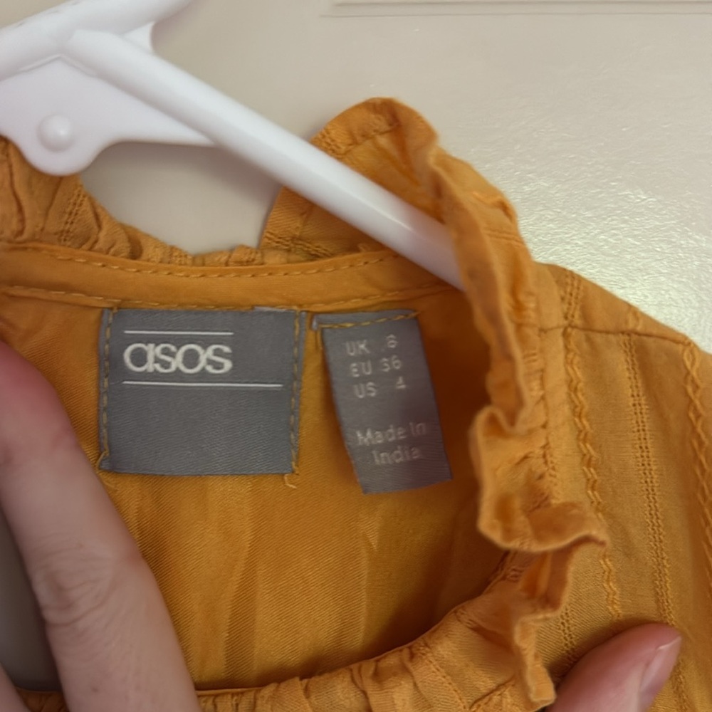 ASOS Mustard Yellow Cotton Dress - Picture 9 of 9